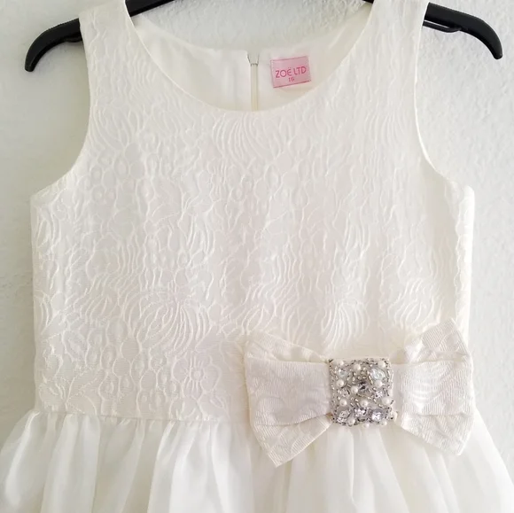 Zoe Ltd Girls Formal Dress Ivory Size 16 - Picture 5 of 12
